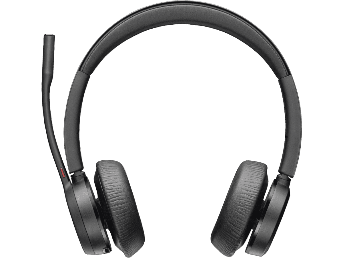 HP Poly Voyager 4320 certificados para Microsoft Teams, Audifonos USB-A + Dongle BT700, Negro