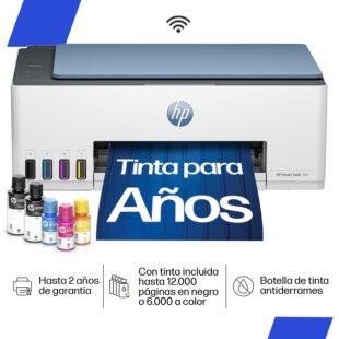 Impresora Multifuncional HP Smart Tank 585, Tinta continua, Color, Wifi, Smart App, Escaner, Copia (1F3Y4A)