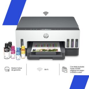 Impresora Multifuncional HP Smart Tank 720, Tinta Continua, Color, Wi-Fi, Smart App, Dúplex (6UU46A)