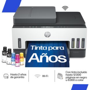 Impresora Multifuncional HP Smart Tank 750 Tinta Continua Color Wi-Fi Smart App Dúplex ADF Alimentador Automático (6UU47A)