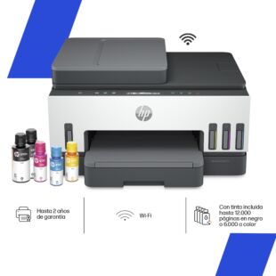 Impresora Multifuncional HP Smart Tank 750 Tinta Continua Color Wi-Fi Smart App Dúplex ADF Alimentador Automático (6UU47A)