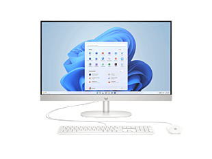 Todo-en-Uno HP 27-cr0004la PC, Windows 11 Home Single Language en modo S, 27", AMD Ryzen™ 7, 8GB RAM, 512GB Unidad de estado sólido, FHD - 27-inch (68.58 cm) - Blanco nácar (8B2S4LA)