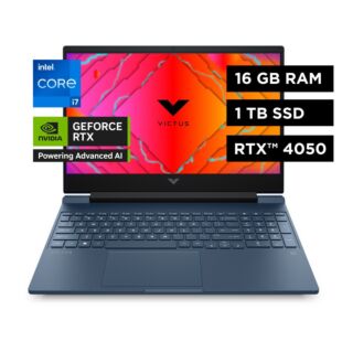 Portátil Gaming Victus 15-fa1097la, Intel Core i7, 16 GB RAM GPU NVIDIA® GeForce RTX™ 4050, 1 TB SSD, 15.6, FHD Windows 11 Home - 15.6" - Azul intenso, logotipo cromado (A14LJLA)