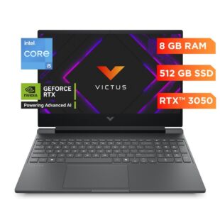 Portátil HP Gaming VICTUS 15-fa2009la, Intel Core i5, 8 GB RAM, NVIDIA® GeForce RTX™ 3050, 512 GB SSD, 15.6" FHD, Windows 11 Home  +  Control Hyperx Clutch Gladiate - Xbox - 15.6" - Plata mica, logotipo cromado negro (BA1U1LA-1)