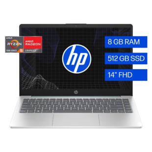 Portátil HP 14-em0017la, AMD Ryzen 5, 8 GB RAM, 512 GB SSD, 14", FHD Windows 11 Home - 14" - Cubierta azul claro de luna, base y marco de teclado en plata natural (A1UC5LA)