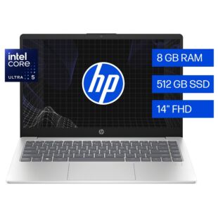 Portátil HP 14-ep1001la, Windows 11 Home Single Language, 14", Intel® Core™ Ultra 5, 8GB RAM, 512GB SSD, FHD - 14" - Plateado natural (A38P2LA)