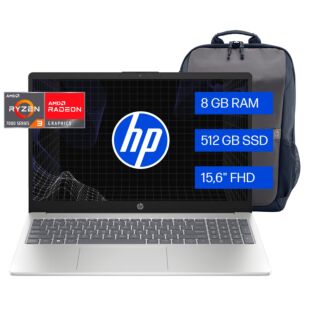 Portátil HP 15-fc0234la, AMD Ryzen 3, 8 GB RAM, 512 GB SSD, 15.6" FHD, Windows 11 Home - 15.6" - ‌Natural silver (B9TN8LA)