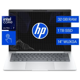 Portátil HP EliteBook 8 G1i, Next Gen AI, 14", Pantalla táctil, Windows 11 Pro, Intel® Core™ Ultra 7, 32GB RAM, 1TB SSD, WUXGA - 14" - Aluminio plata glaciar (BS6H6LT)
