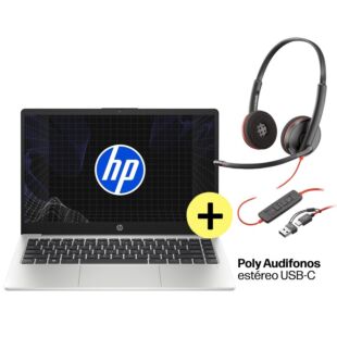 Portátil HP 240 G10 de 14", Windows 11 Pro, Intel® Core™ i5, 8GB RAM, 512GB SSD, FHD + HP Poly Audifonos estéreo USB-C - 14" - Plata turbo (B9LM8LT)
