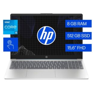 Portátil HP 15-FD0150LA, Intel Core i5, 8 GB, 512 GB SSD, 15.6, Pantalla táctil, FHD Windows 11 Home - 15.6" - Cubierta azul claro de luna, base y marco de teclado en plata natural (BV4T5LA)