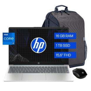 Portátil HP 15-fd0270la, Intel Core i7, 16 GB RAM, 1 TB SSD, 15.6" FHD, Windows 11 Home - 15.6" - Cubierta azul claro de luna, base y marco de teclado en plata natural (C92PZLA)