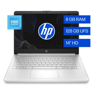 Portátil HP 14-dq6213la, 14", Intel® N-series, 8GB RAM, 128GB UFS, HD,  Windows 11 Home - 14" - ‌Natural silver (D0BE3LA)