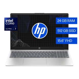 Portátil HP AI 15-fd2373la, Intel Core Ultra 7, 24 GB, 512 GB SSD, 15.6, FHD Windows 11 Home - 15.6" - ‌Natural silver (D2KA8LA)