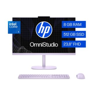 Todo-en-Uno HP OmniStudio 24-cu0052la, Intel Core 5, 8 GB RAM, 512 GB SSD, 23.8" FHD, Windows 11 Home, Rosa - 23.8-inch (60.45 cm) - Amethyst haze (D36GKLA)