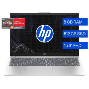 Portátil HP 15-fc0353la, AMD Ryzen 5, 8 GB RAM, 512 GB SSD, 15.6" FHD, Windows 11 Home - 15.6" - ‌Natural silver (D6ZM8LA)