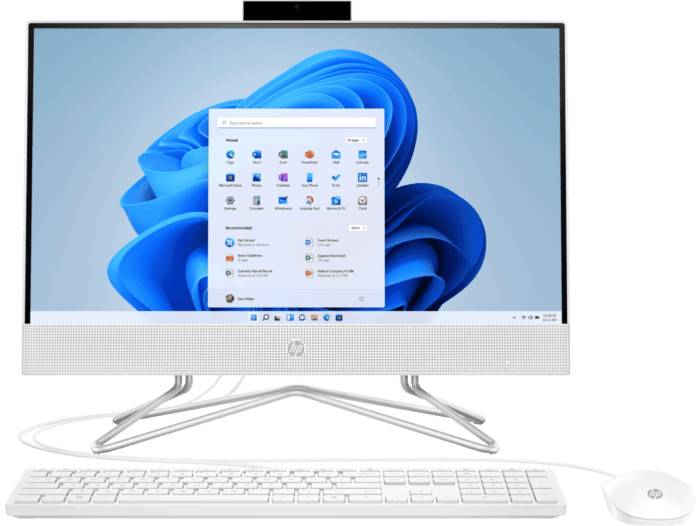 Todo en Uno HP 22-df0017la - 21.5-inch (54.61 cm) - Blanco nieve (140T0AA) - Center facing