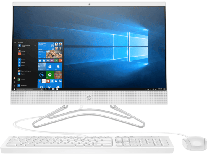 Todo en Uno HP 22-c003la - 21.5-inch (54.61 cm) - Blanco nieve (3UR35AA) - Center facing