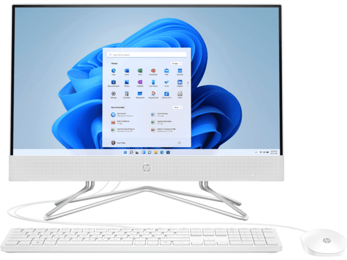 Todo en Uno HP 22-dd0008la - 21.5-inch (54.61 cm) - Blanco nieve (7WS23AA) - Center facing