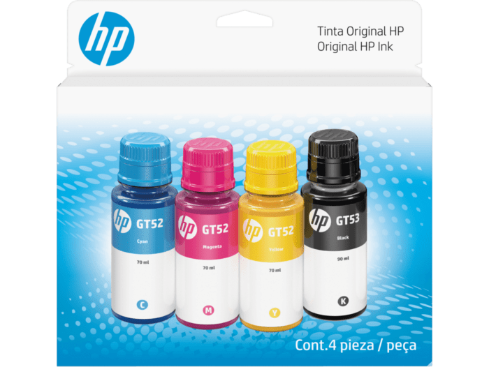 Combo de botella de tinta HP GT53/GT52, pack de 4 (9F3N4AL)