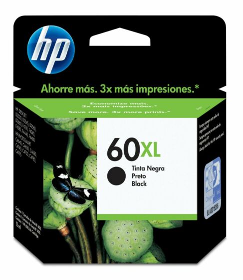 Cartucho de Tinta HP 60XL Negra Original (CC641WL)