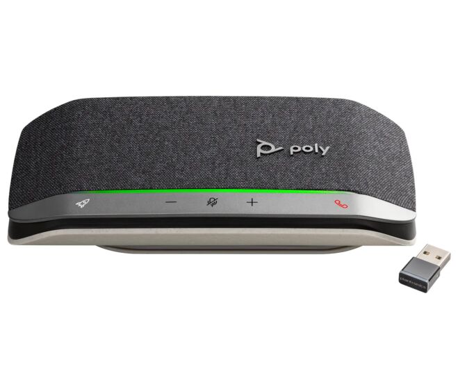 HP Poly Sync 20+ Altavoz manos libres con USB-A, Plateado, 772C6AA (HP-772C6AA)